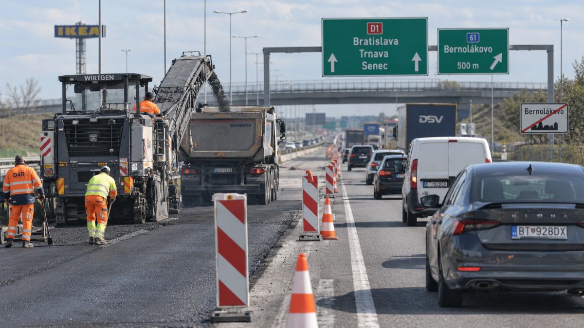 D1 pri Bernolákove sa od štvrtka opravuje, práce potrvajú do nedele